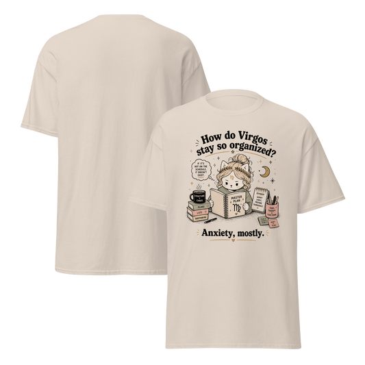 Organized Chaos Graphic Tee Funny Zodiac Shirt Virgo Anxiety - CometColors