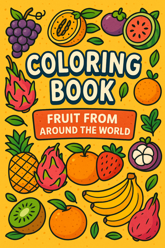 Fruit Around the World – Digital Coloring Book