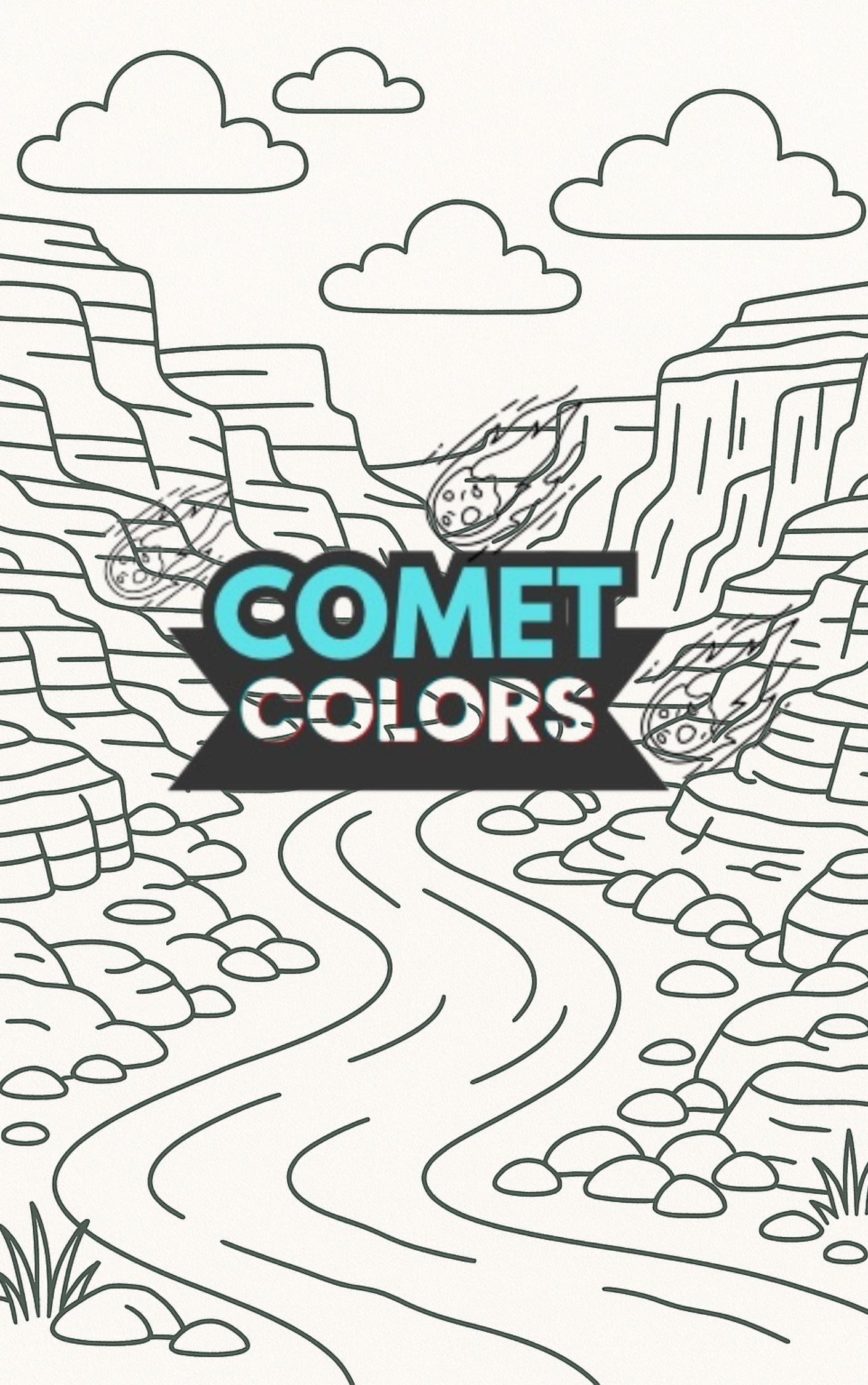 Landscapes – 25-Page Digital Coloring Book of Mountains, Forests, Rivers & More