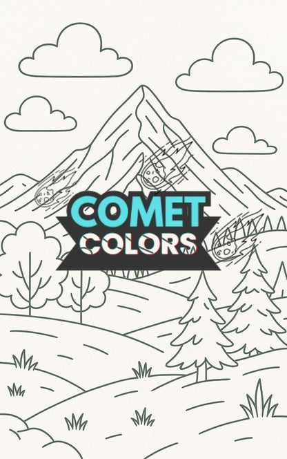 Landscapes – 25-Page Digital Coloring Book of Mountains, Forests, Rivers & More