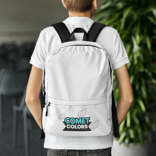 Cosmic Classic White Backpack – Bold Cosmic-Inspired Design