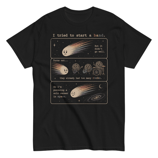 Comet Band Anti - Joke Oversized Graphic Tee Cozy Retro Space - CometColors