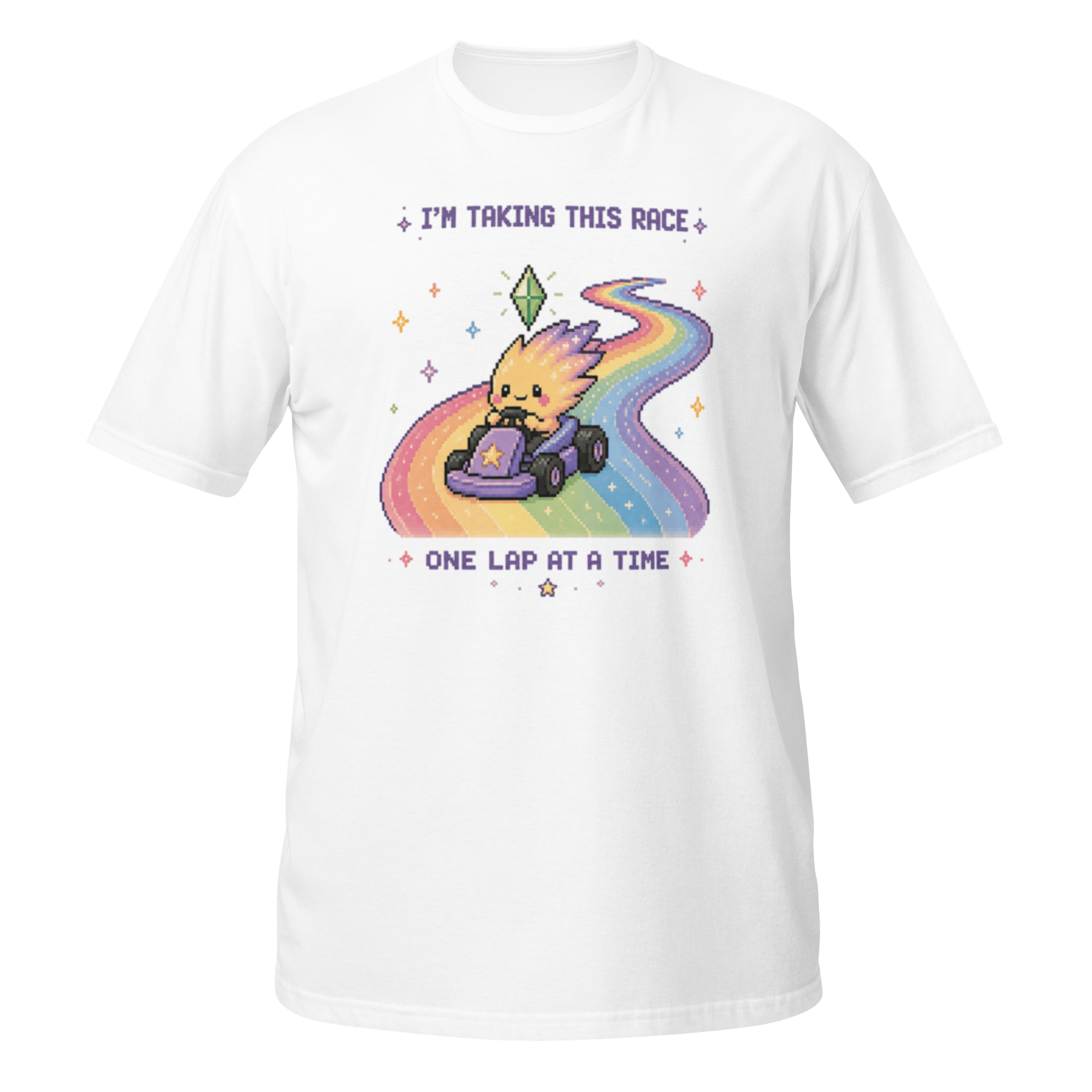 “I’m Taking This Race” Rainbow Racing Pixel Tee - CometColors