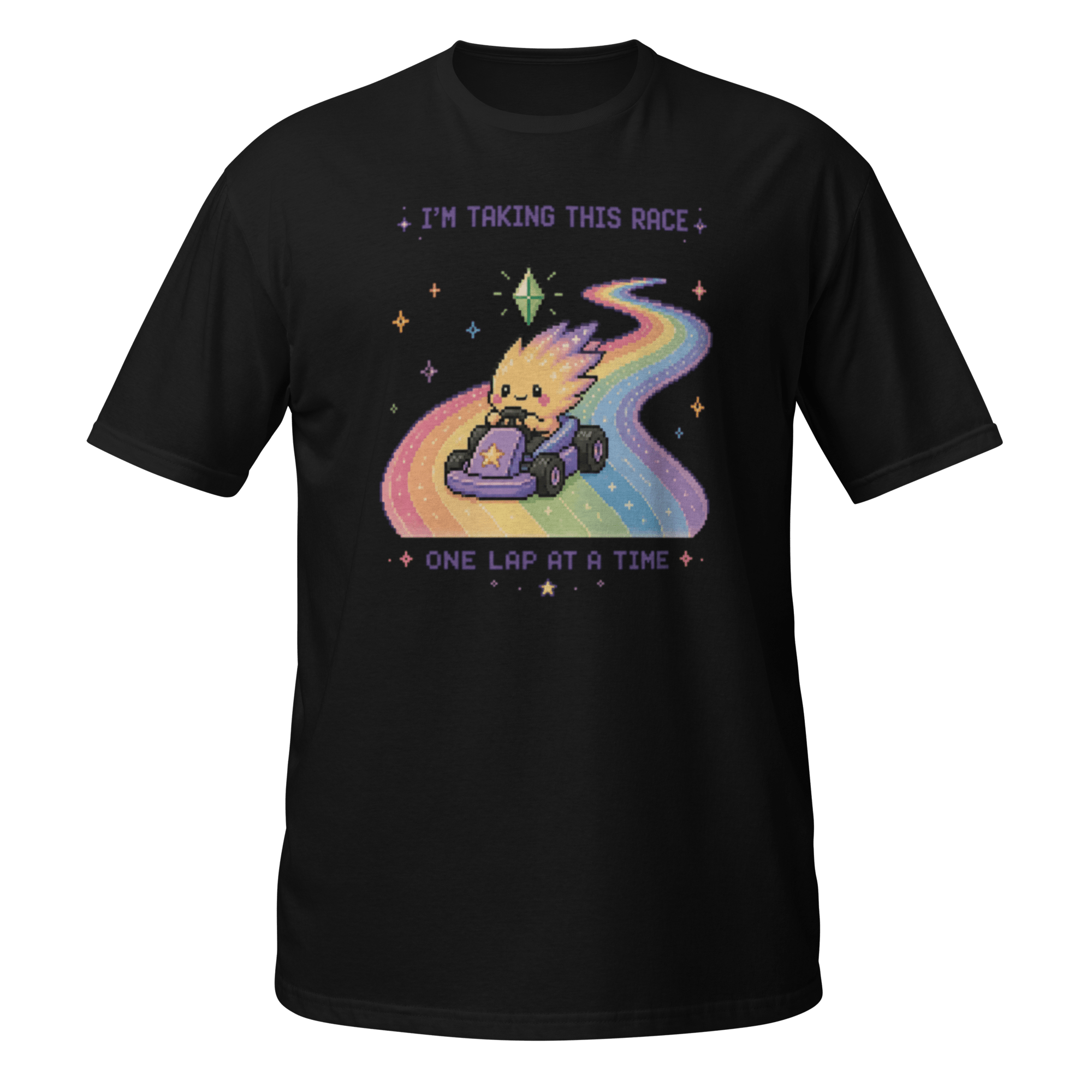 “I’m Taking This Race” Rainbow Racing Pixel Tee - CometColors