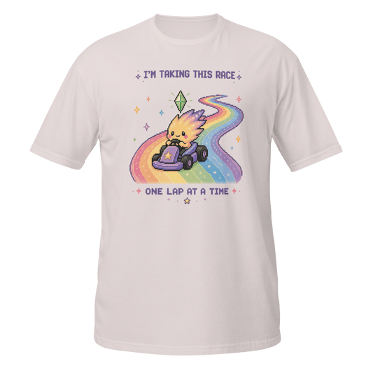 “I’m Taking This Race” Rainbow Racing Pixel Tee - CometColors
