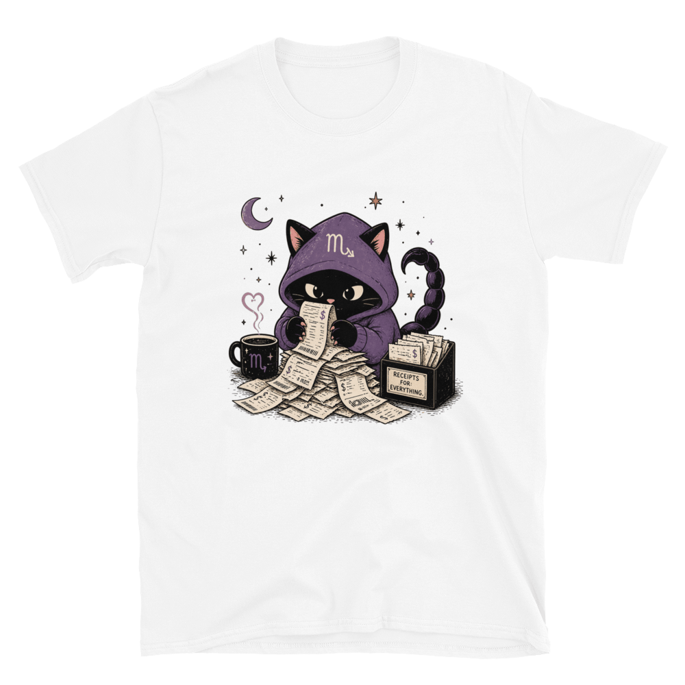 Kitty Keeps Receipts Graphic Tee | Funny Zodiac Cat Tee - CometColors