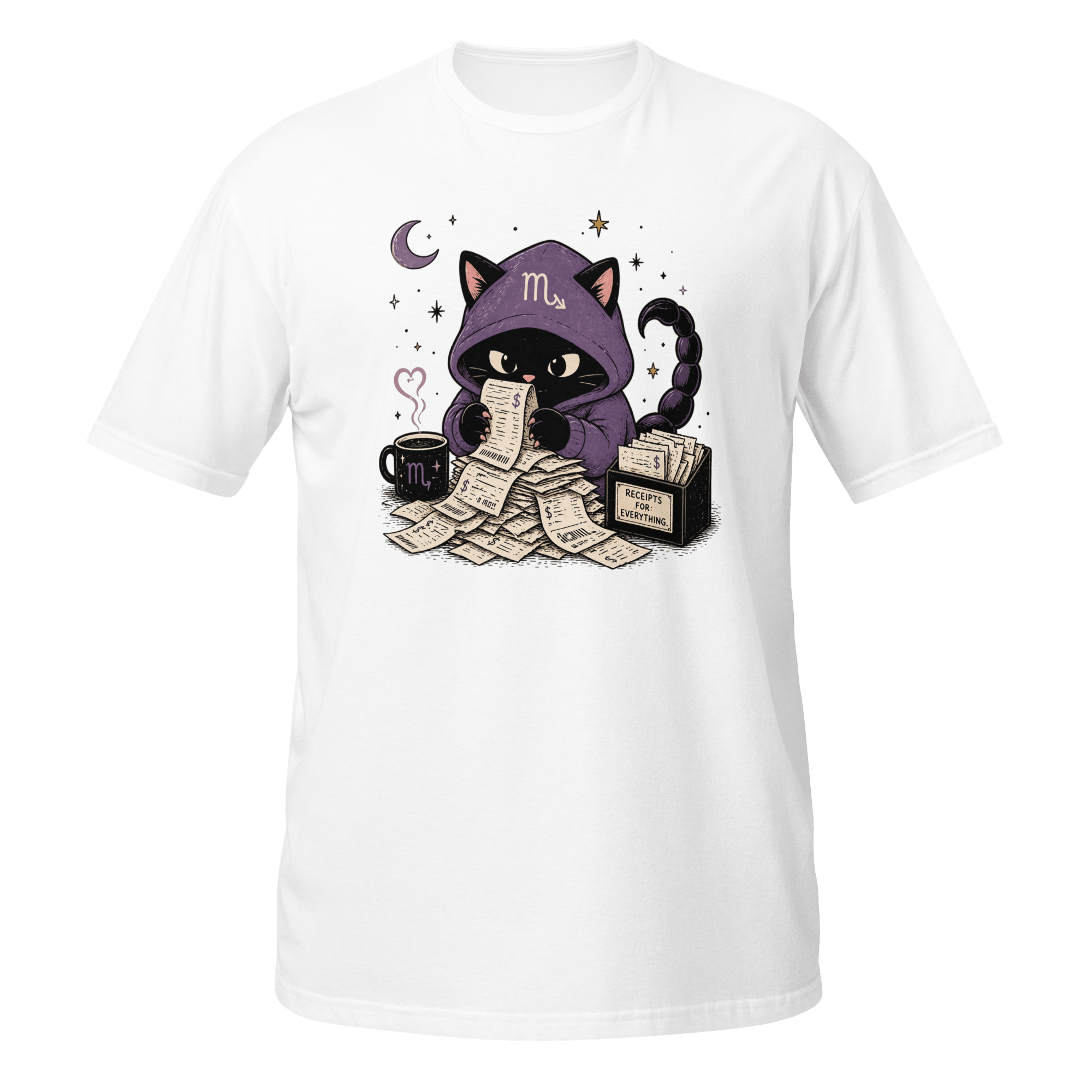 Kitty Keeps Receipts Graphic Tee | Funny Zodiac Cat Tee - CometColors