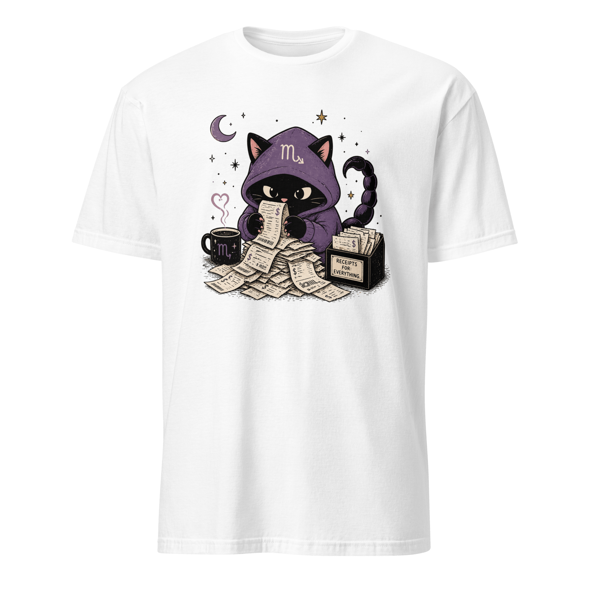 Kitty Keeps Receipts Graphic Tee | Funny Zodiac Cat Tee - CometColors