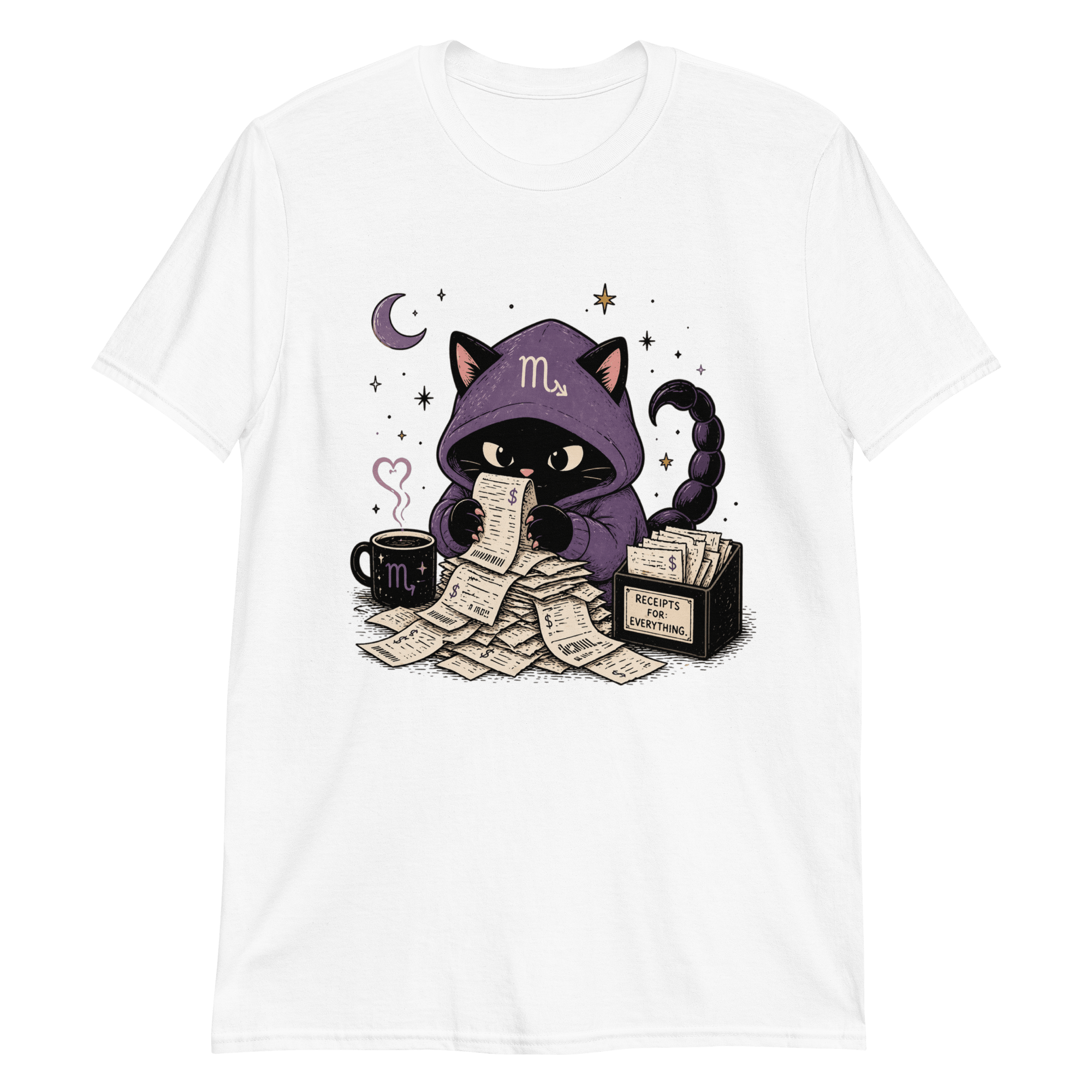 Kitty Keeps Receipts Graphic Tee | Funny Zodiac Cat Tee - CometColors