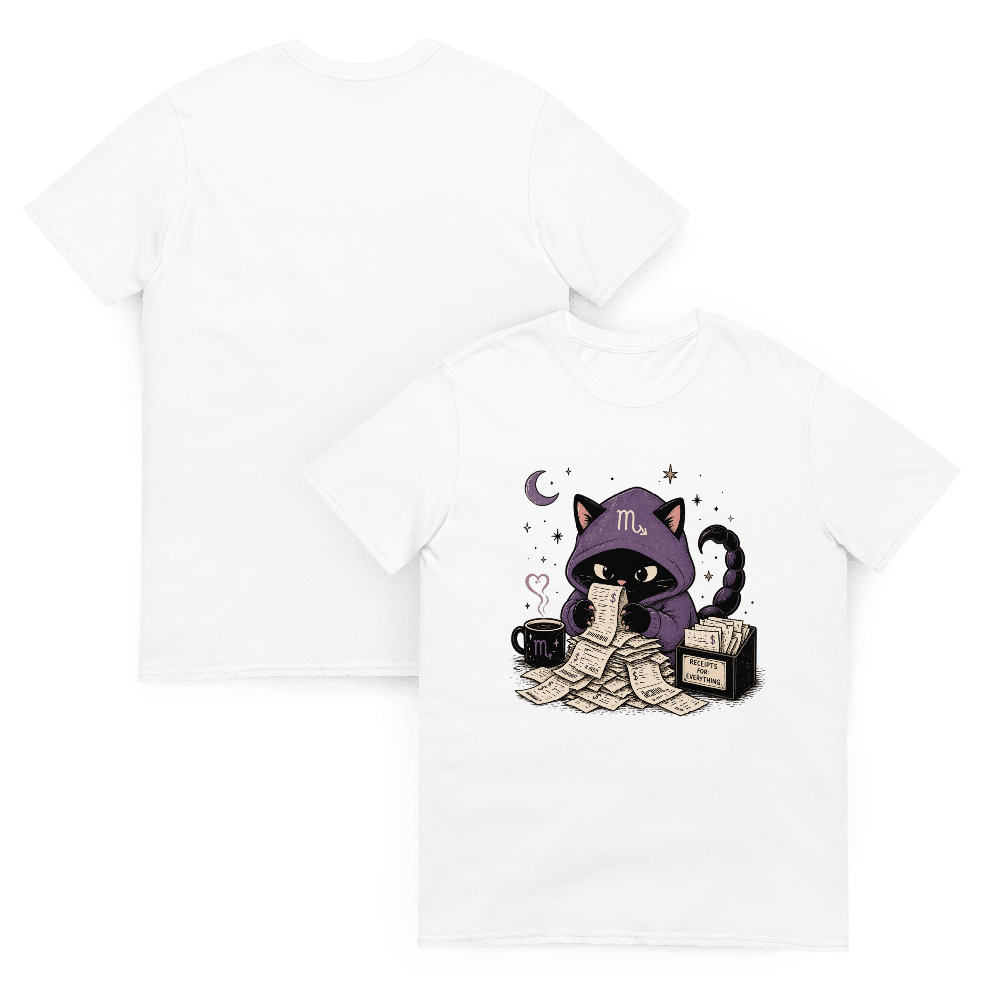 Kitty Keeps Receipts Graphic Tee | Funny Zodiac Cat Tee - CometColors
