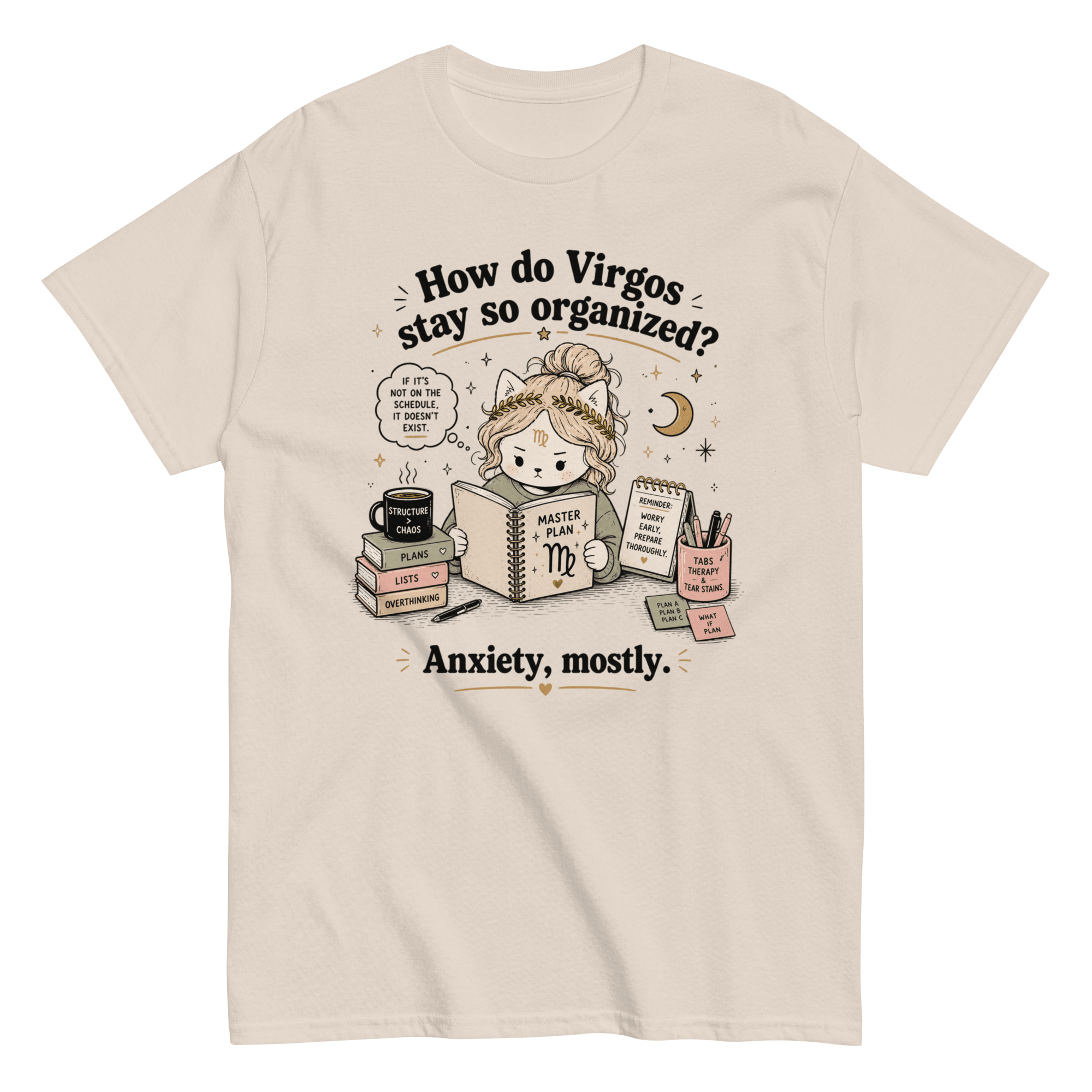 Organized Chaos Graphic Tee Funny Zodiac Shirt Virgo Anxiety - CometColors