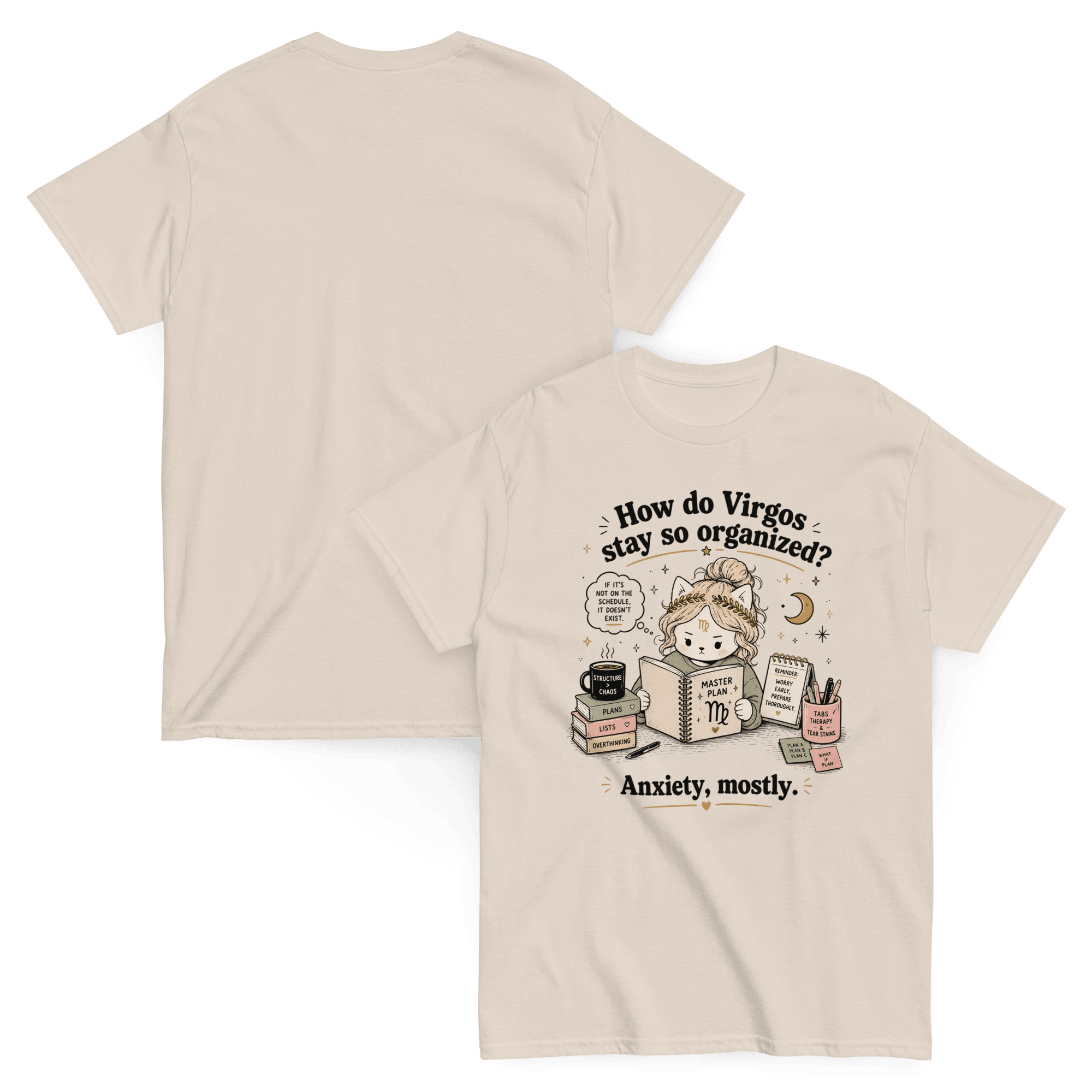 Organized Chaos Graphic Tee Funny Zodiac Shirt Virgo Anxiety - CometColors