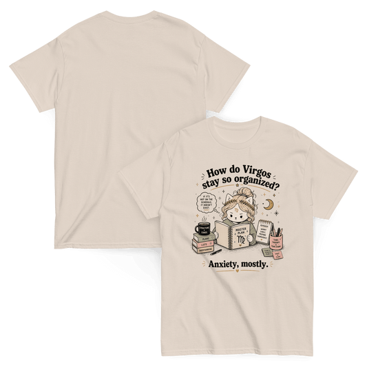 Organized Chaos Graphic Tee Funny Zodiac Shirt Virgo Anxiety - CometColors