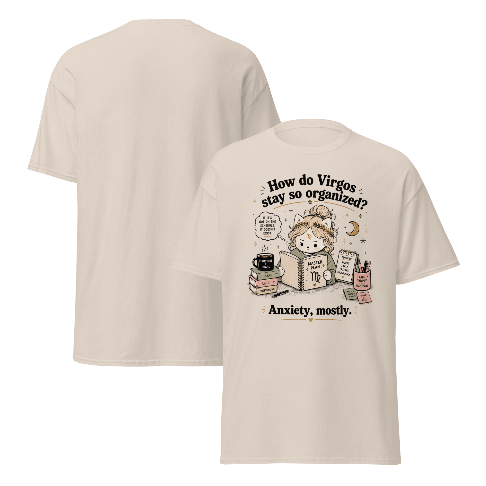 Organized Chaos Graphic Tee Funny Zodiac Shirt Virgo Anxiety - CometColors