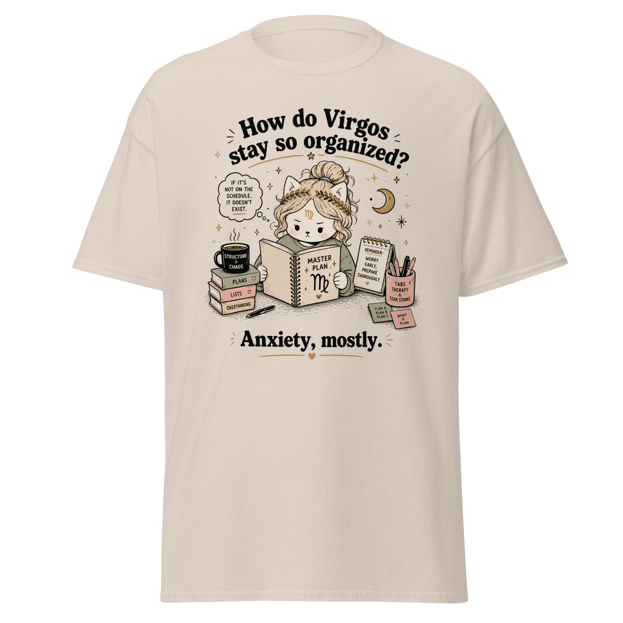 Organized Chaos Graphic Tee Funny Zodiac Shirt Virgo Anxiety - CometColors