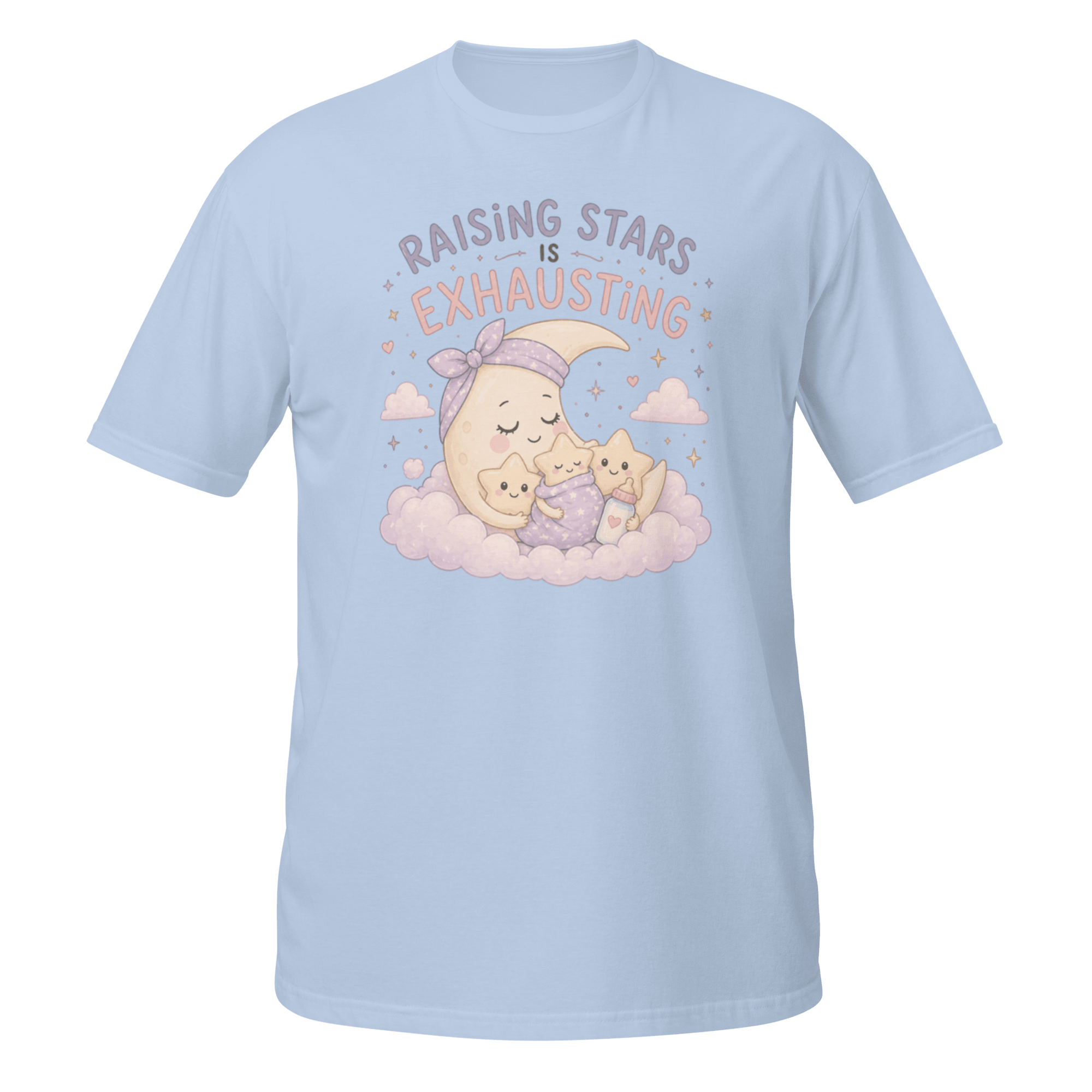 Raising Stars Is Exhausting Graphic Tee | Cute Mother’s Day Moon Shirt - CometColors