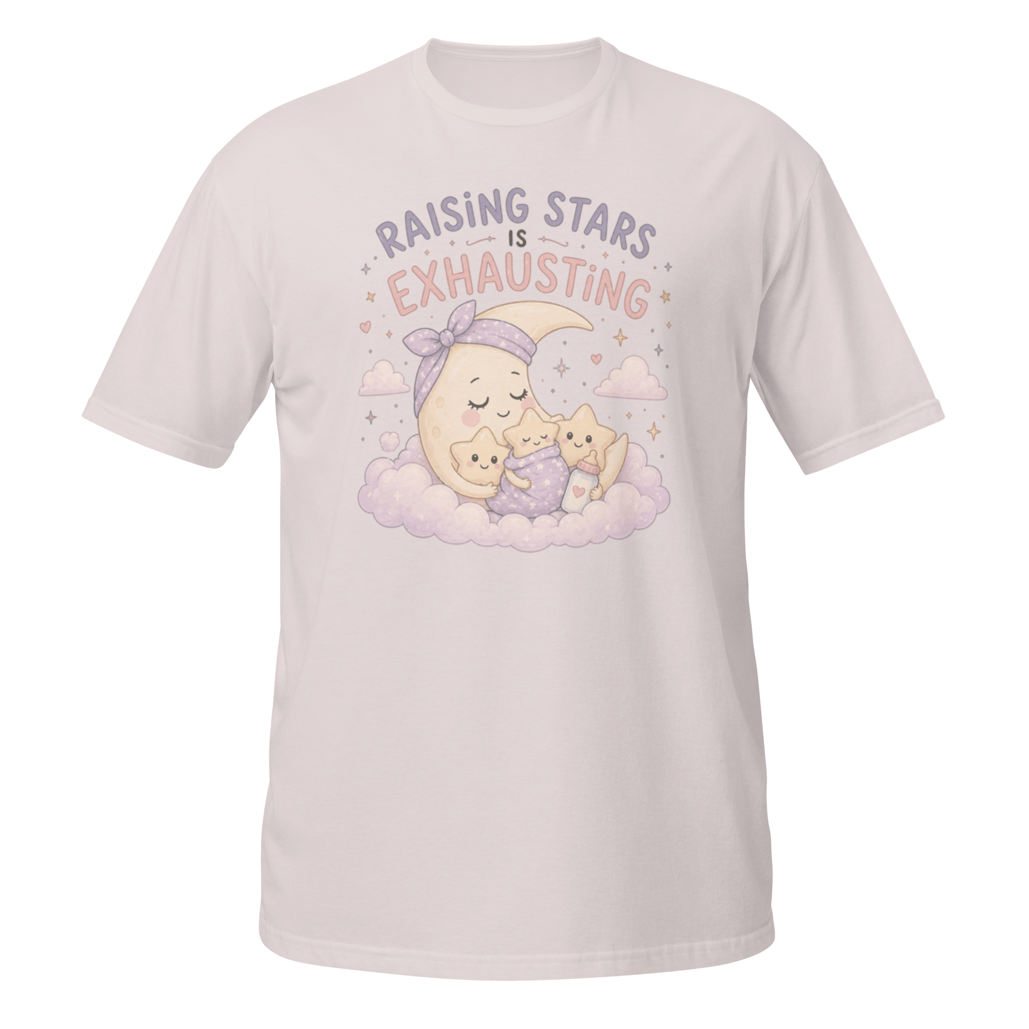 Raising Stars Is Exhausting Graphic Tee | Cute Mother’s Day Moon Shirt - CometColors