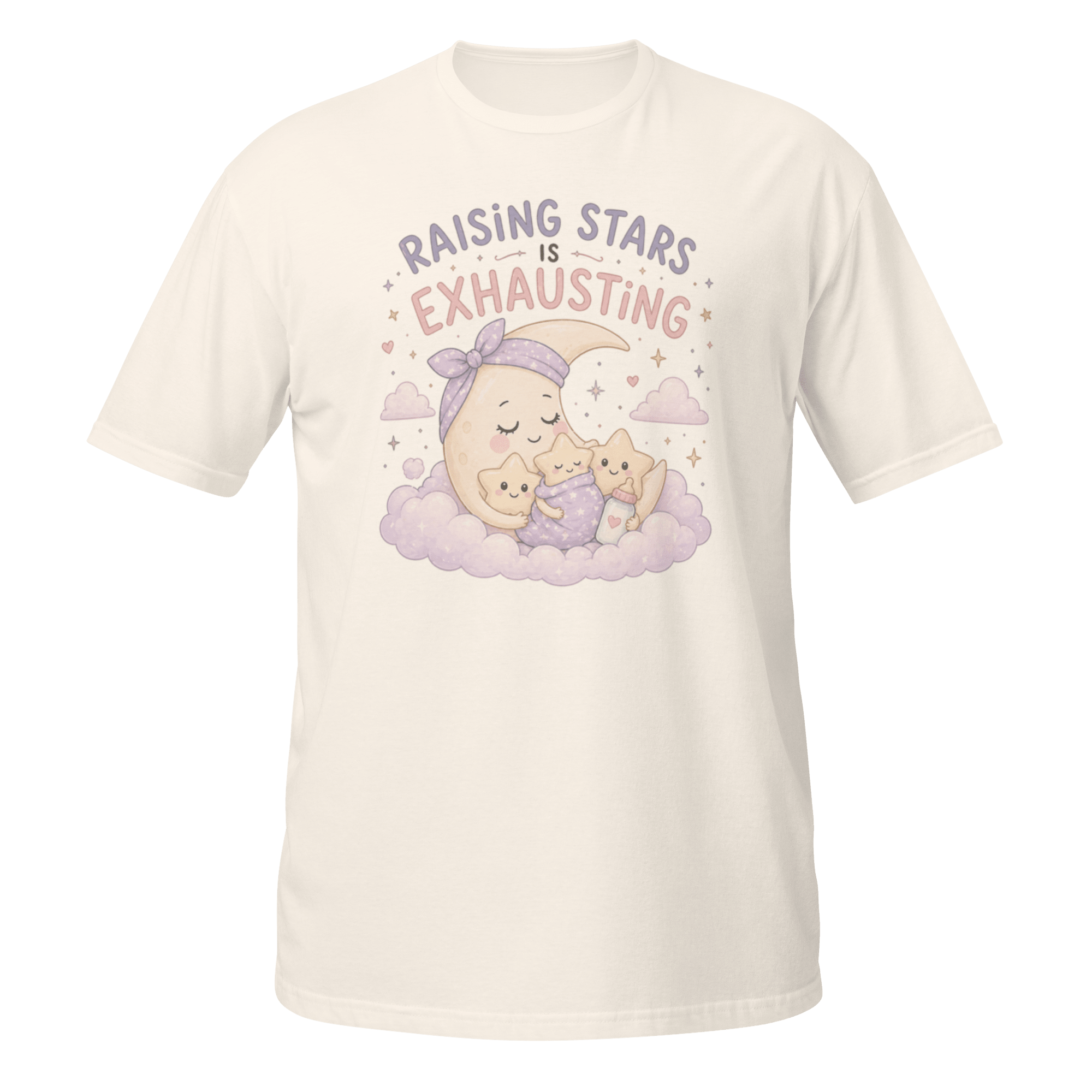 Raising Stars Is Exhausting Graphic Tee | Cute Mother’s Day Moon Shirt - CometColors