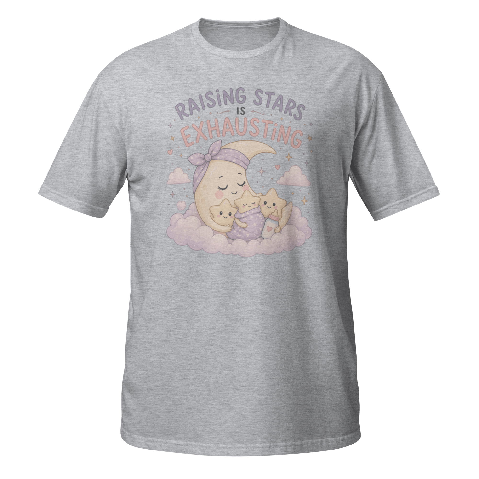 Raising Stars Is Exhausting Graphic Tee | Cute Mother’s Day Moon Shirt - CometColors