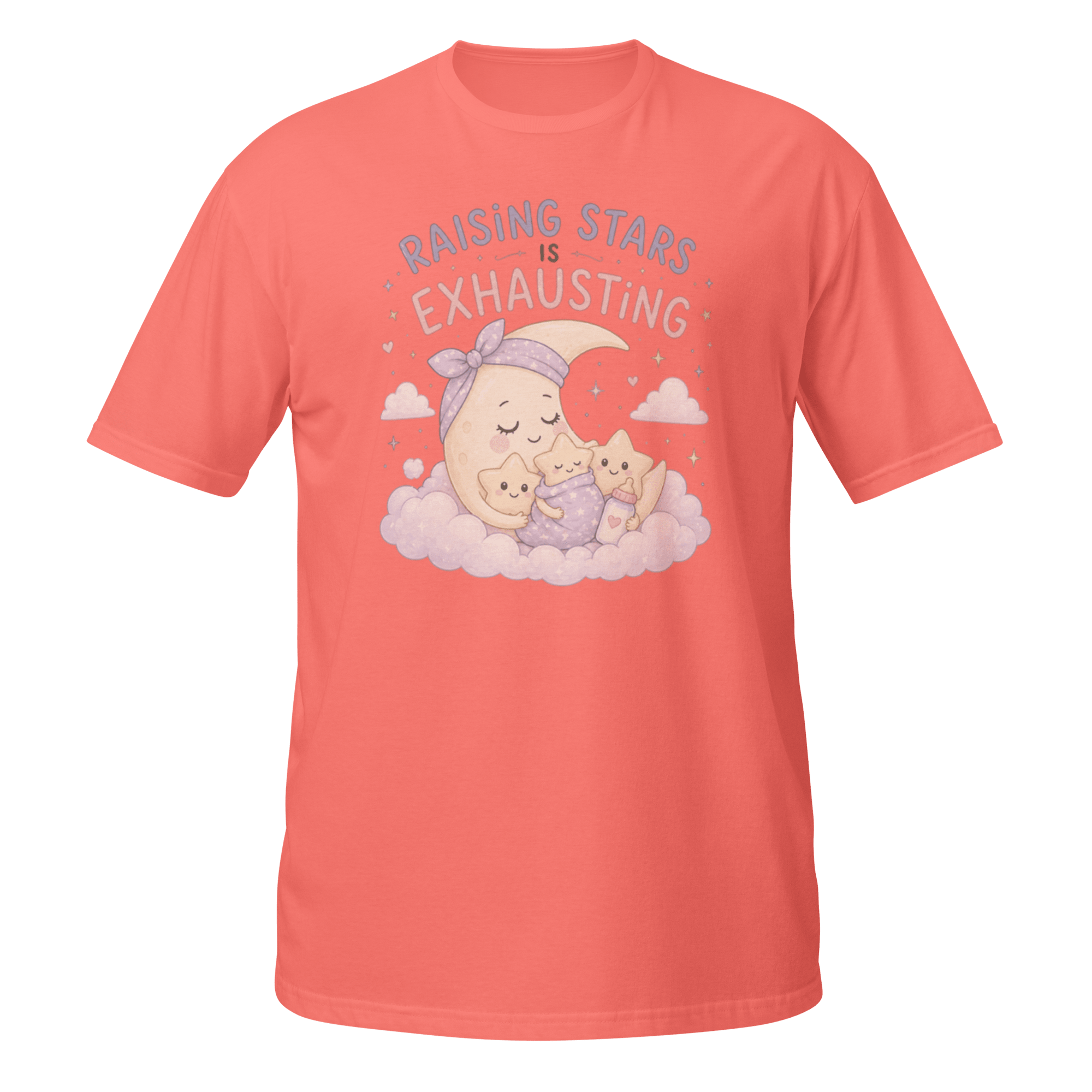 Raising Stars Is Exhausting Graphic Tee | Cute Mother’s Day Moon Shirt - CometColors