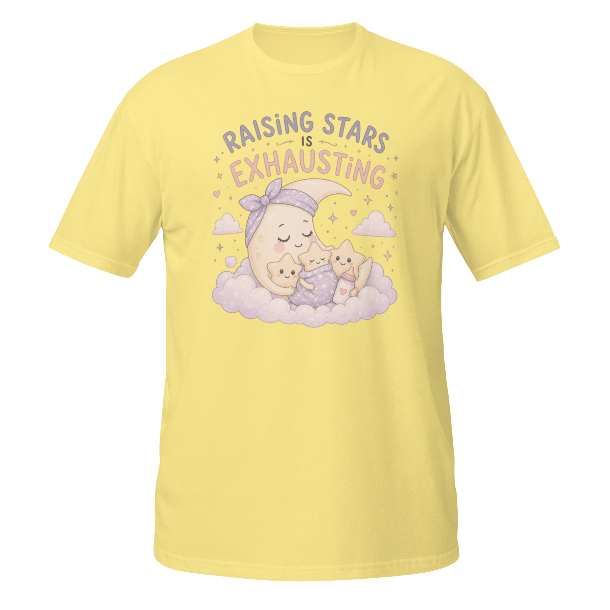 Raising Stars Is Exhausting Graphic Tee | Cute Mother’s Day Moon Shirt - CometColors