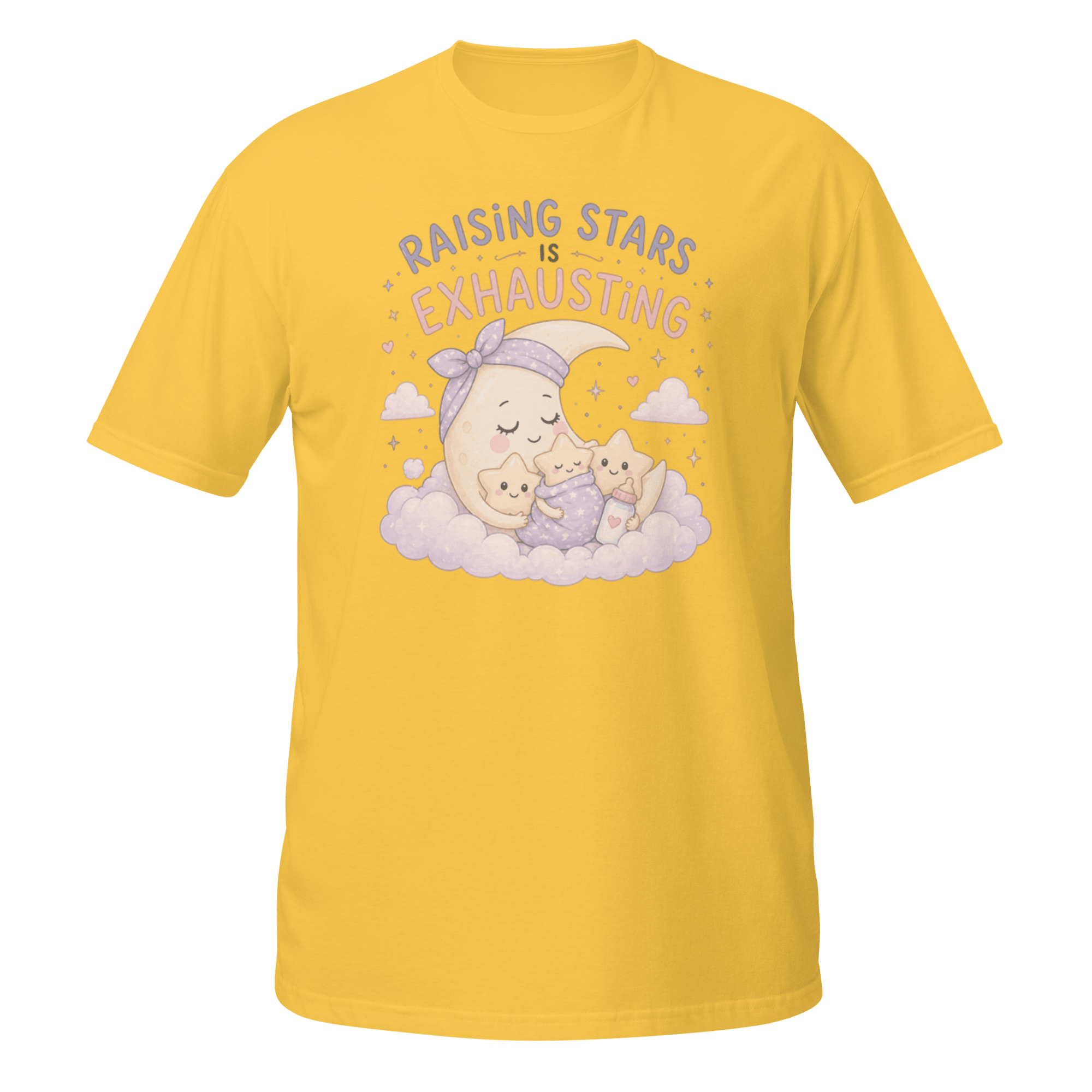 Raising Stars Is Exhausting Graphic Tee | Cute Mother’s Day Moon Shirt - CometColors