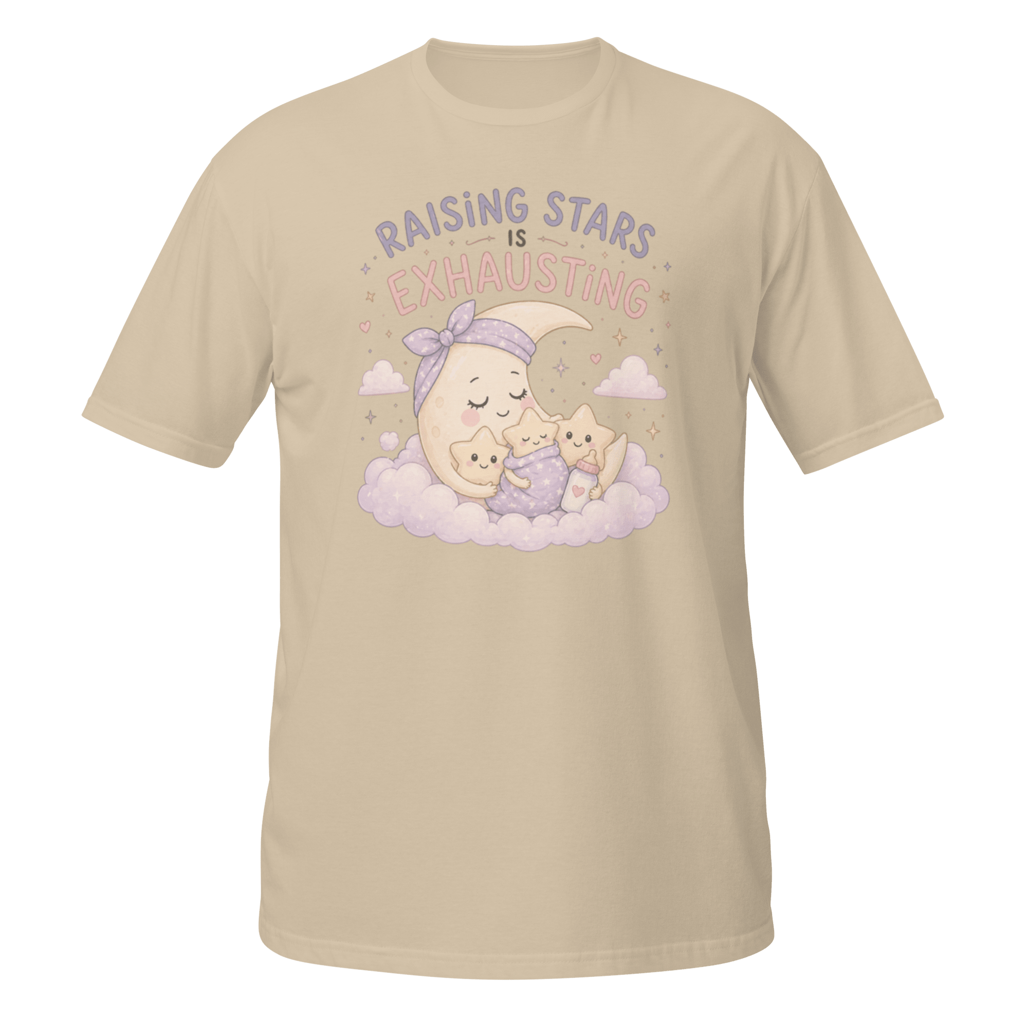 Raising Stars Is Exhausting Graphic Tee | Cute Mother’s Day Moon Shirt - CometColors