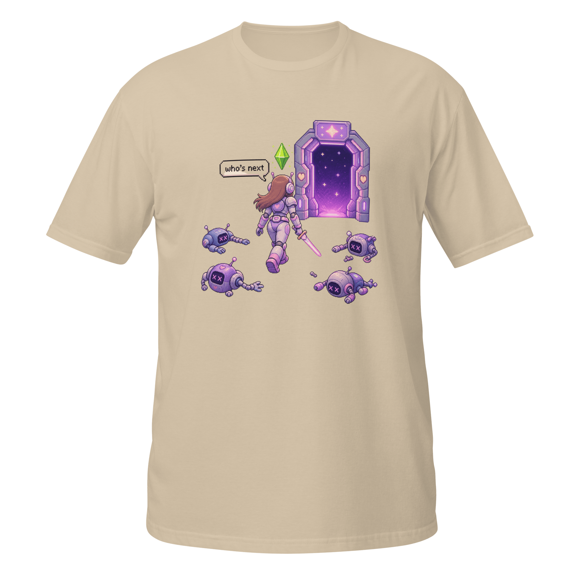 “Who’s Next” Retro Sci - Fi Pixel Tee - CometColors
